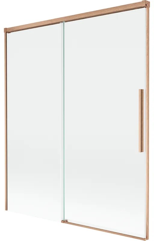 Mexen Rox parawan nawannowy 2-skrzydłowy rozsuwany 140 x 150 cm, transparent, miedź szczotkowana - 8C9-140-001-65-00