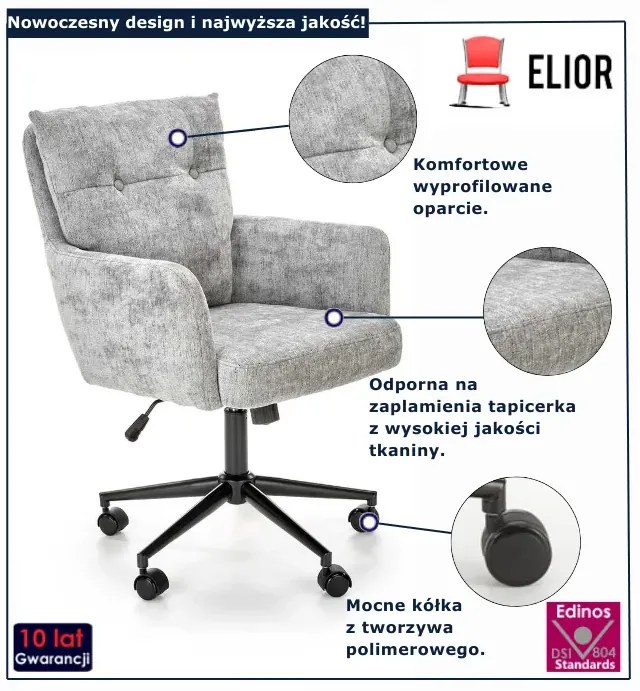 Fotel szary obrotowy do biura K2-M97