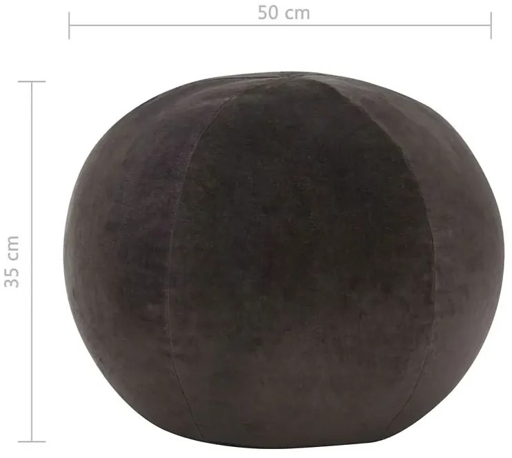 Szara okrągła pufa welurowa - Istro 2X