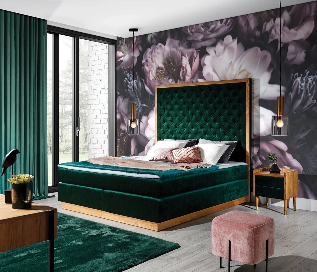 Łóżko kontynentalne 700 z ramką drewnianą - New Elegance