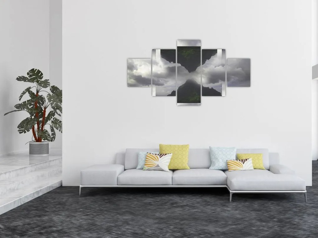 Obraz - Góry na Islandii, geometryczny kolaż (125x70 cm)