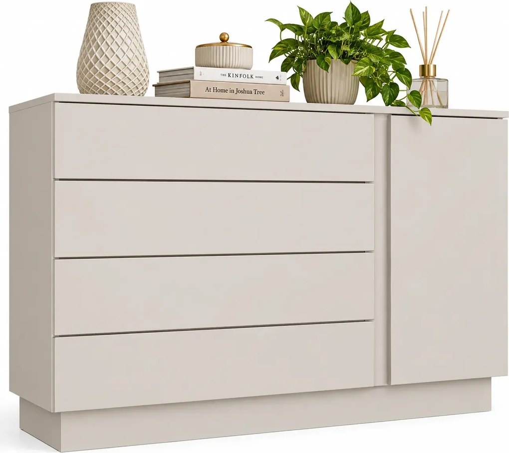 Kaszmirowa elegancka komoda z 4 szufladami i szafką H2-W74