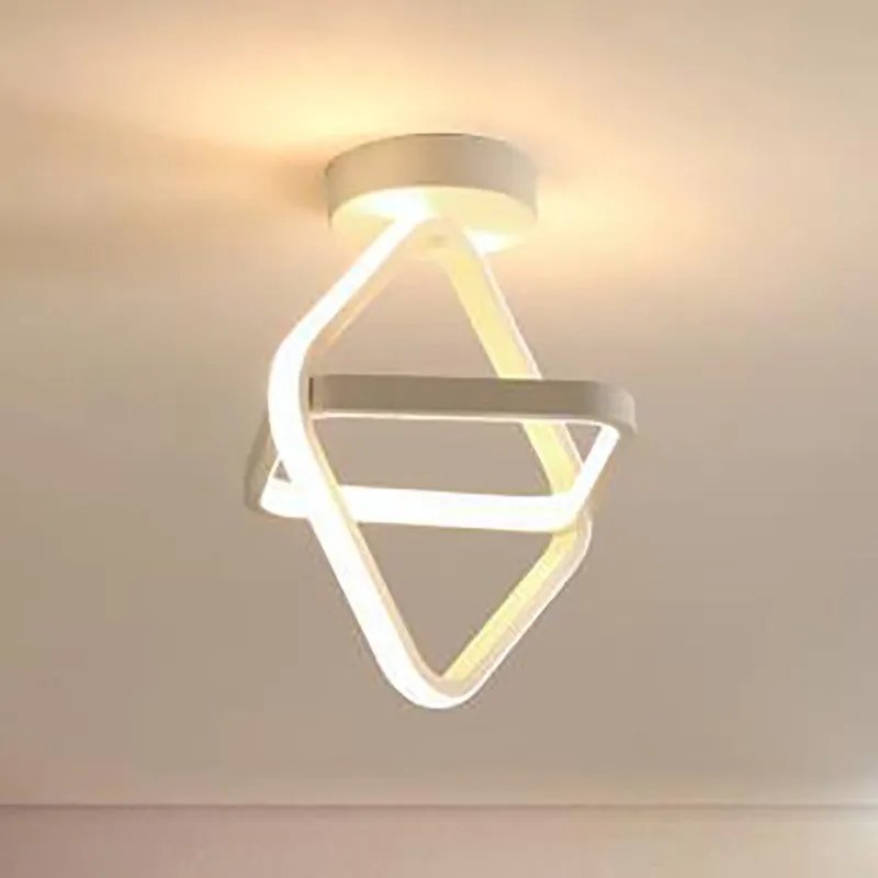 Plafon lampa LED sufitowa geometryczna metalowa AT69-2SL-Biała