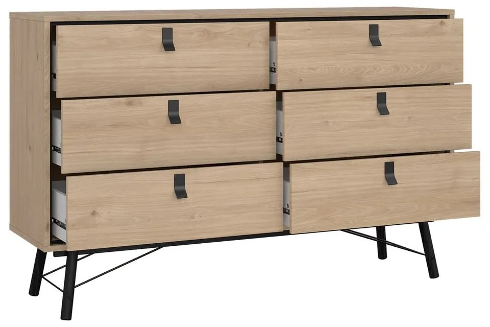 Niska komoda w dekorze dębu 153x95 cm Ry – Tvilum