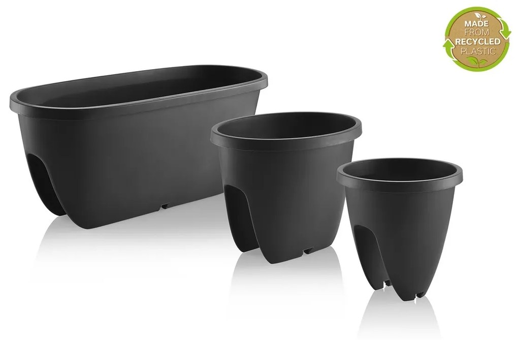 Gardenico Doniczka balkonowa na poręcz Balconia OVI brązowy, śr. 60 cm, śred. 60 cm