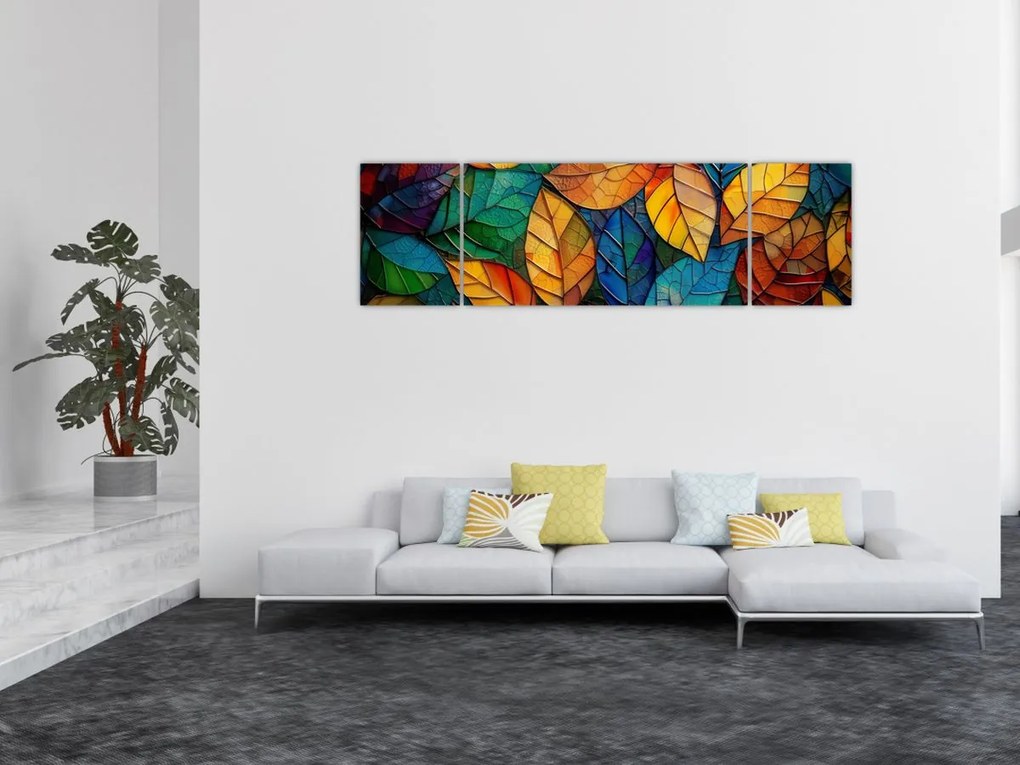Obraz - Mozaika z liści (170x50 cm)