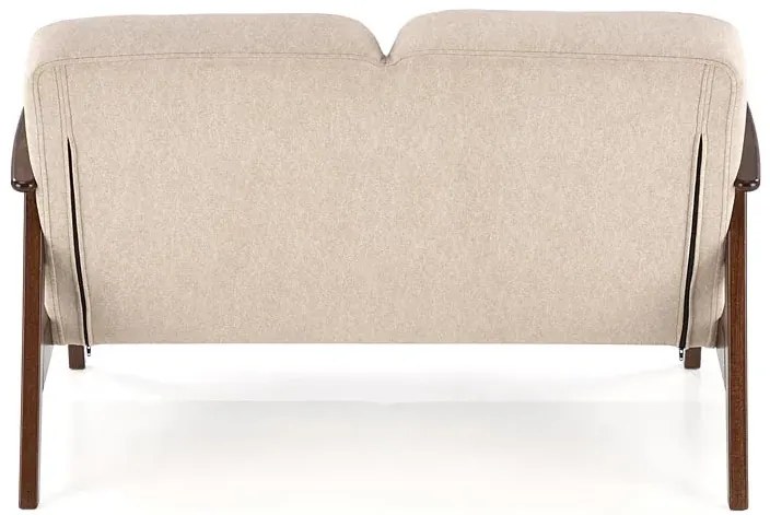Drewniana beżowa tapicerowana sofa retro - Alexander 4X