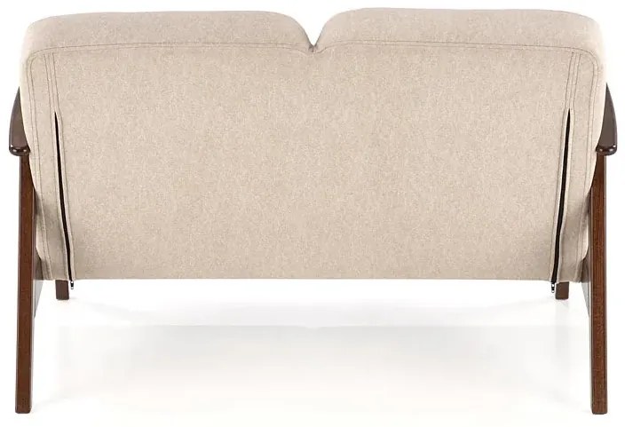 Drewniana beżowa tapicerowana sofa retro - Conti 4X