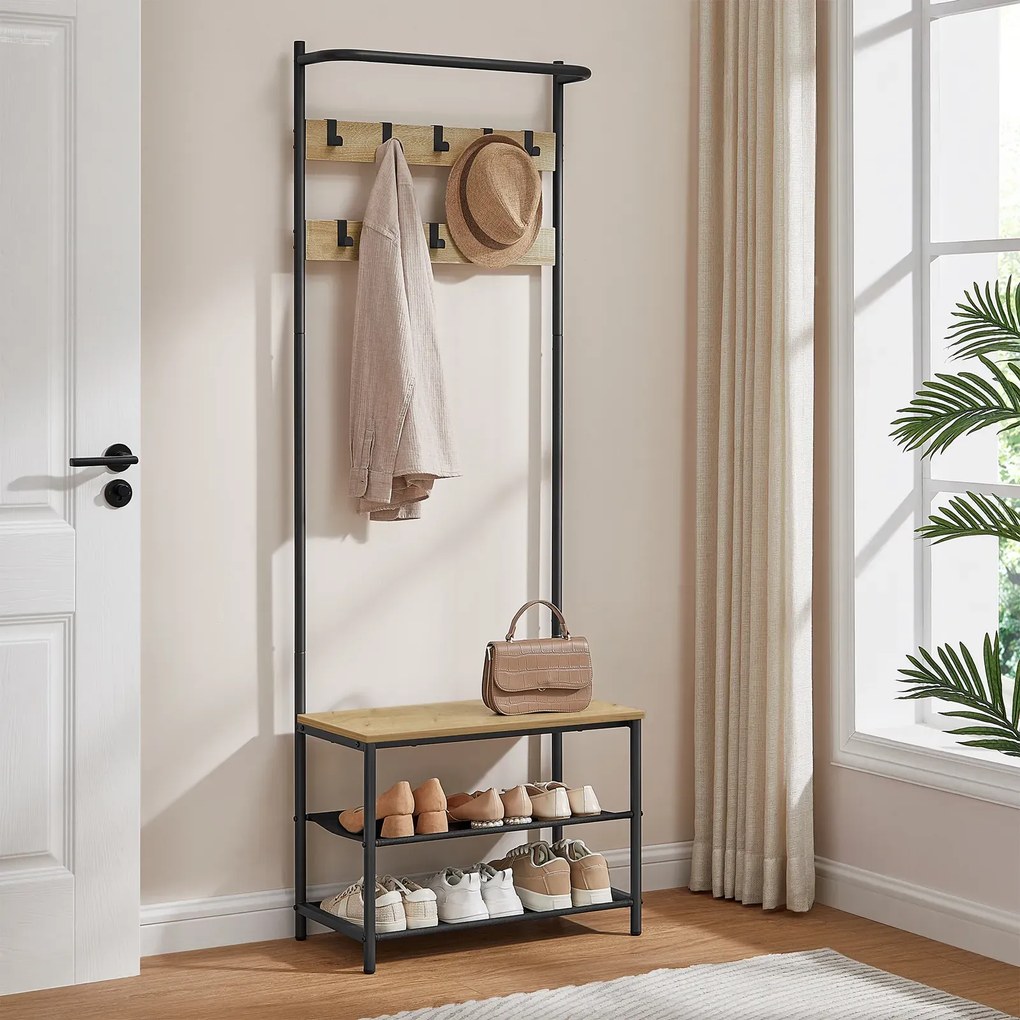 Wieszak z szafką na buty dąb artisan E3-H76