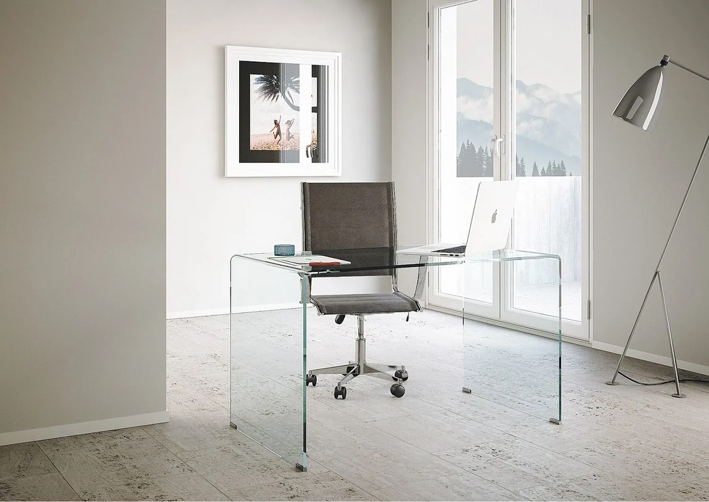 Biurko Glassy z giętego szkła 120x70x75 cm