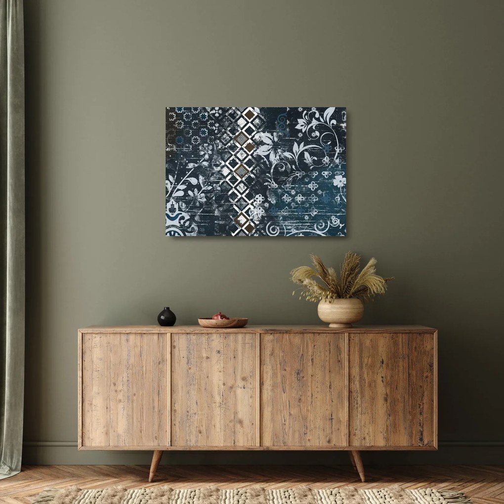 Obraz na szkle z kwiatowym wystrojem (70x50 cm)