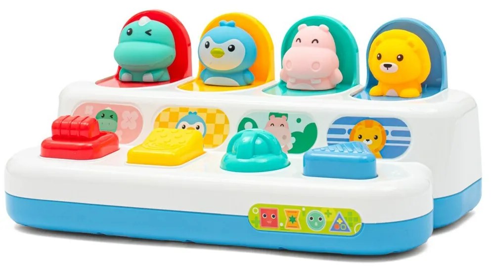 Interaktywna zabawka Baby Mix - wyskakująceokienka ze zwierzętami Peekaboo, 25,2 x 11 x 13 cm