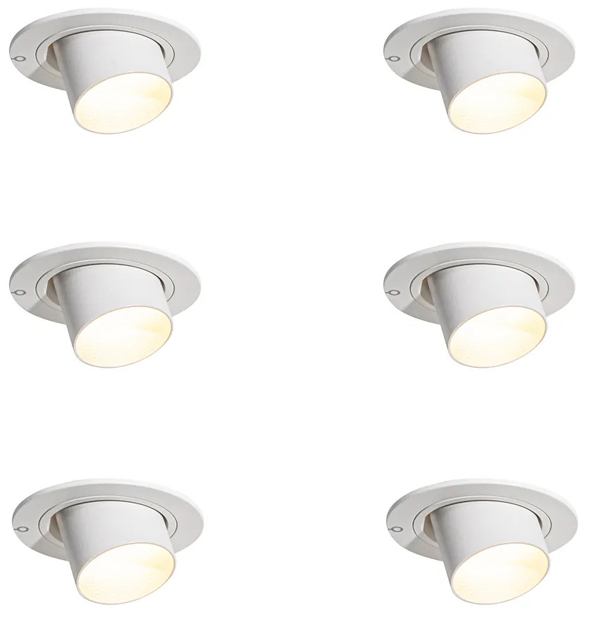 Zestaw 6 reflektorów wpuszczanych biały GU10 35mm okrągłe z możliwością przechylania - Installa
