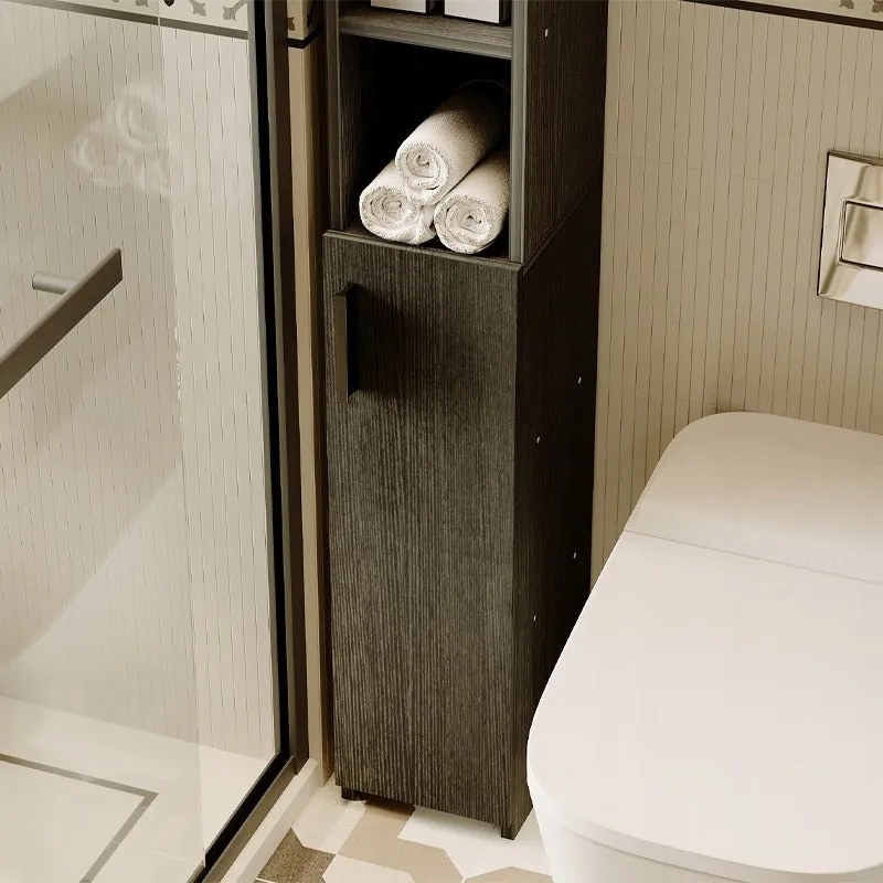 Regał łazienkowy stojący szafa czarny loft szafka półka słupek wysoki wąski