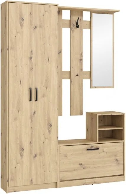 Zestaw mebli do przedpokoju z szafą Niko 01-D78 dąb Artisan