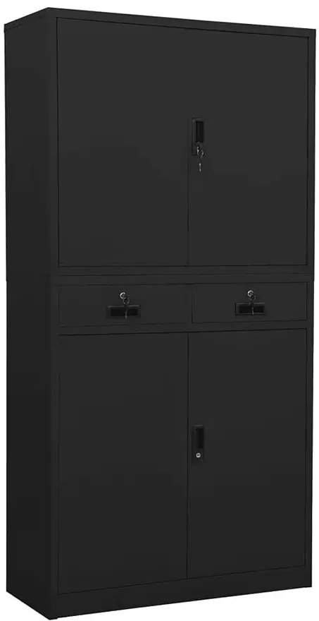 Antracytowa szafa na dokumenty na klucz - Lipsod