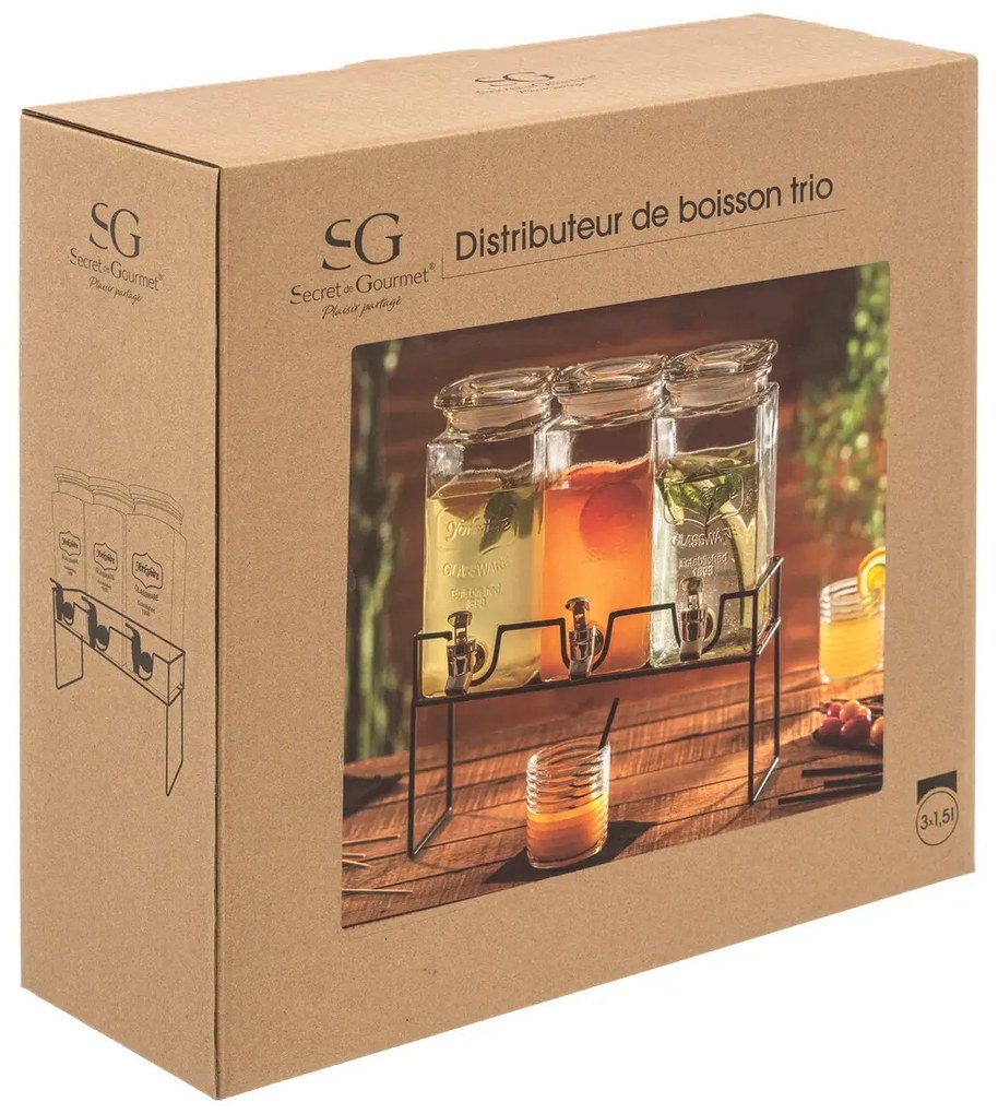Dystrybutor do napojów MODERN na stojaku, 3 x 1,5 L