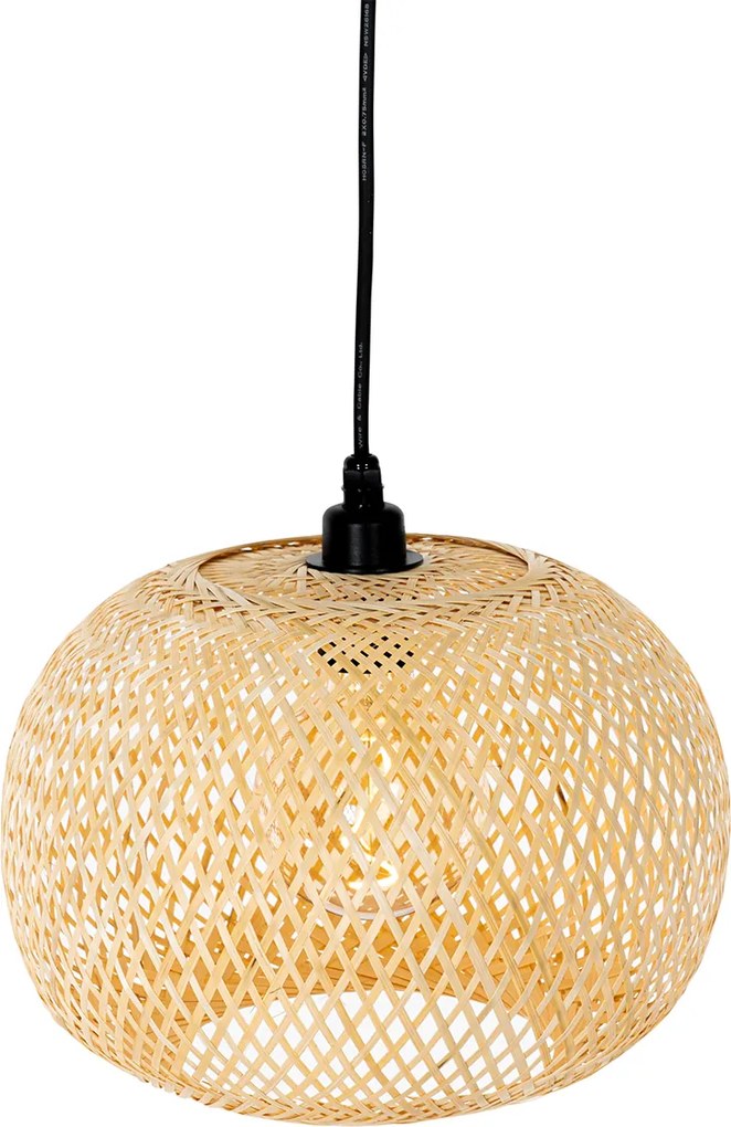 Orientalna lampa wisząca zewnętrzna bambusowa 3-światłowa IP44 - Rafael