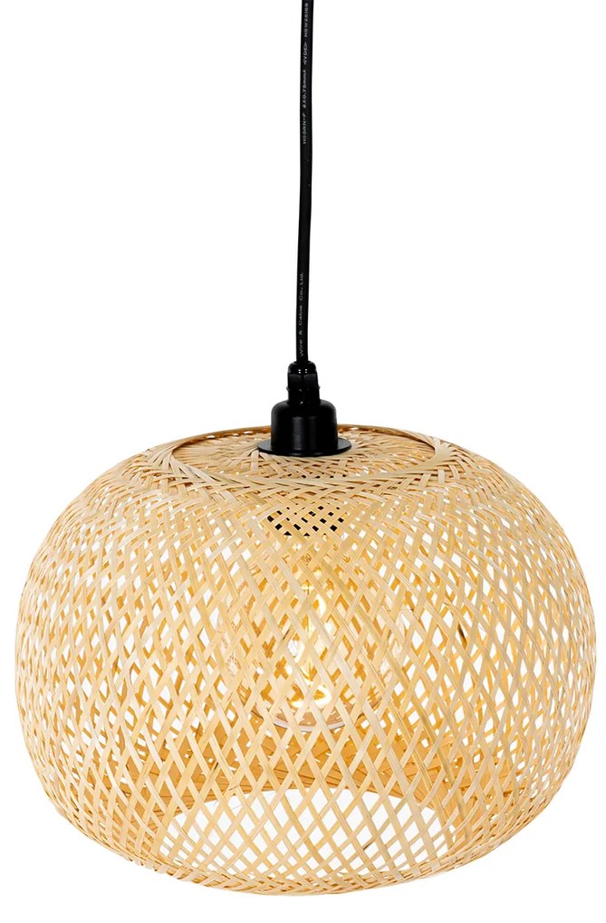 Zewnetrzna Orientalna lampa wisząca zewnętrzna bambusowa 3-światłowa IP44 - RafaelKolonialny Oswietlenie zewnetrzne