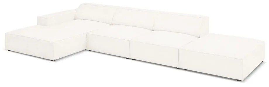Beżowy narożnik (lewostronny) z materiału bouclé Jodie – Micadoni Home