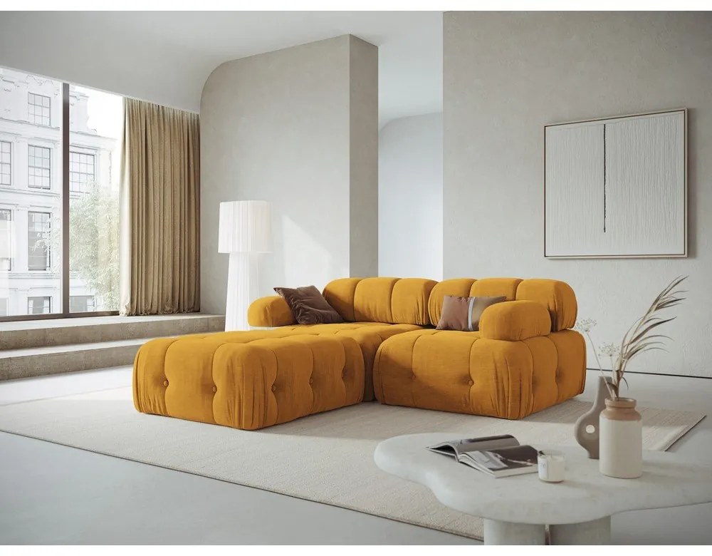 Musztardowy narożnik Ferento – Cosmopolitan Design
