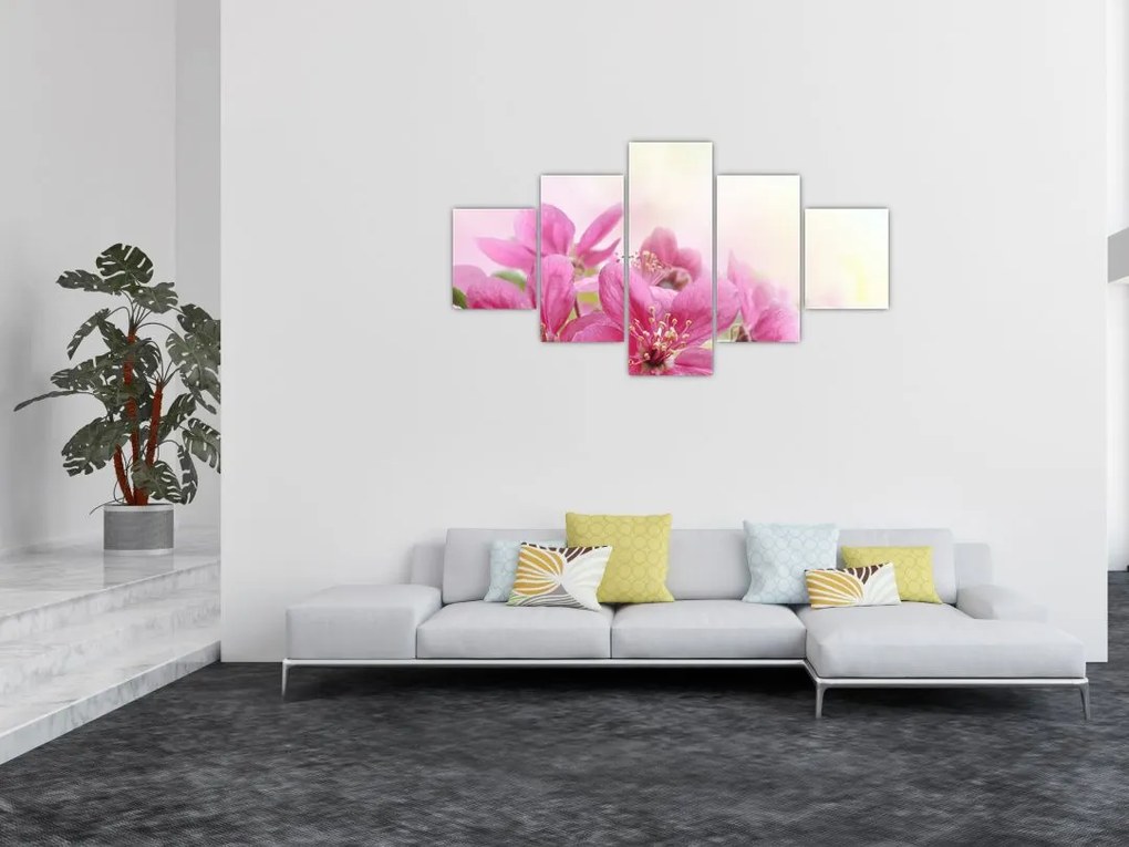 Obraz - Różowe kwiaty (125x70 cm)