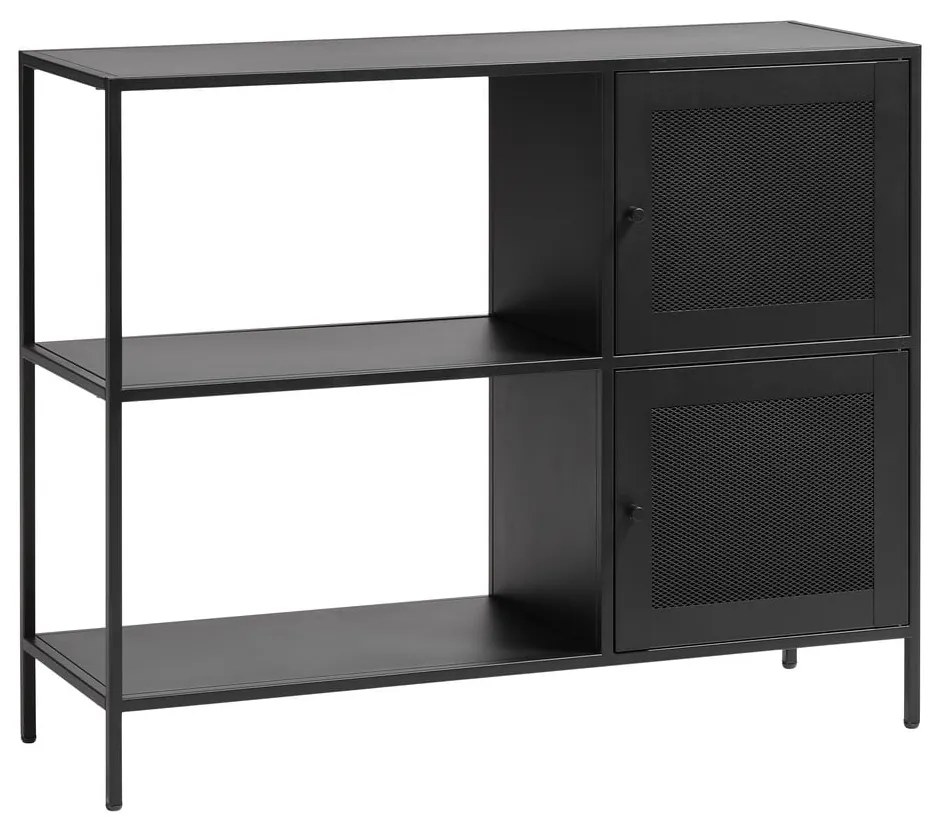 Czarny metalowy regał 100x81 cm Malibu – Unique Furniture