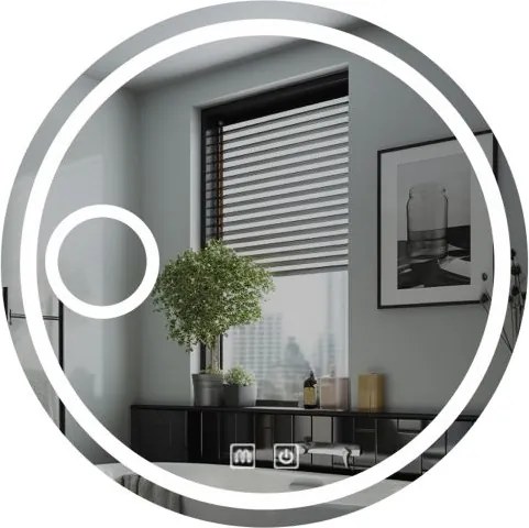 IREDA Lustro łazienkowe LED z oświetleniem, okrągłe, 60 cm