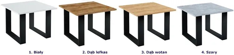 Stolik kawowy z czarnym stelażem i szarym blatem A1-B97