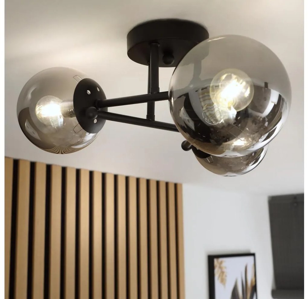 Brilagi - Przysufitowy żyrandol MALIVA 3xE14/15W/230V czarny/dymiony