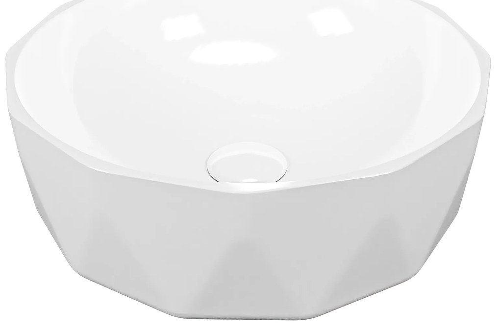 Umywalka z konglomeratu nablatowa okrągła bez otworu na baterię 41 cm PRISMA