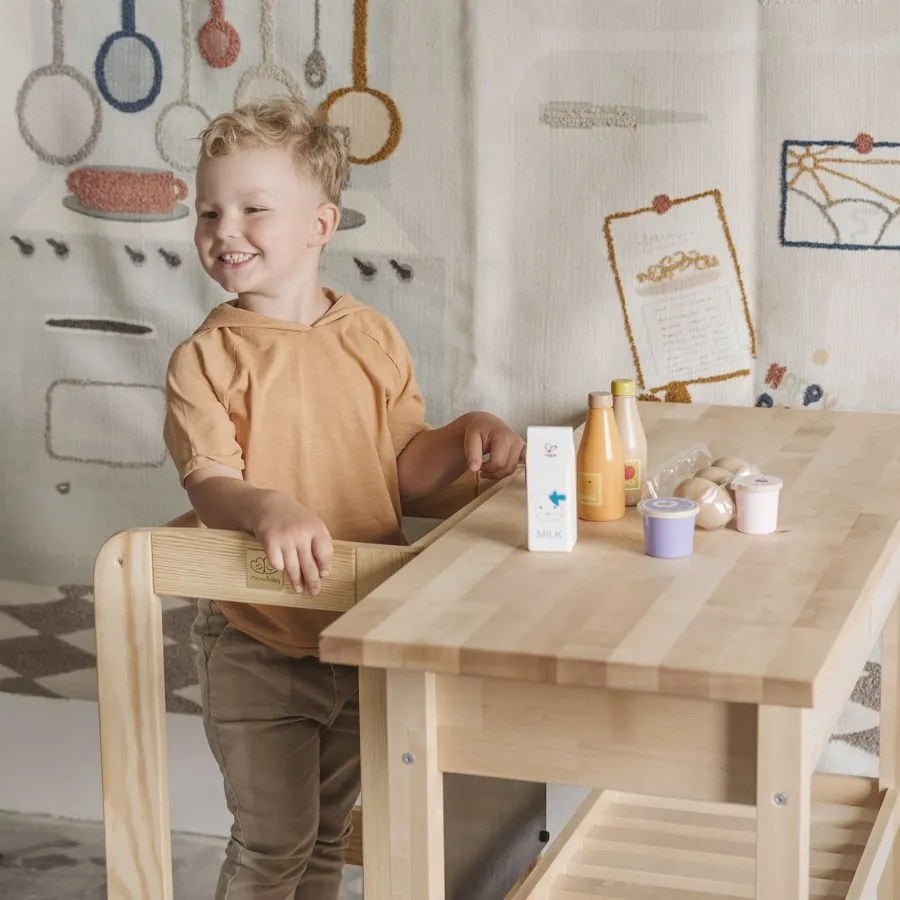 Kitchen helper drewniany pomocnik kuchenny dla dziecka, naturalne drewno - meowbaby®