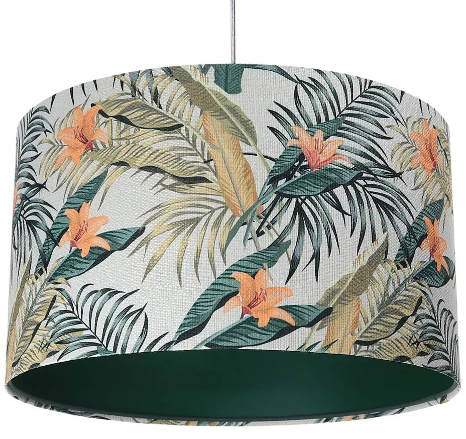 Zielona lampa wisząca z kwiecistym wzorem S9-T75