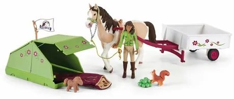 Schleich 42533 Sarah z konikiem i zwierzątkami biwakują, 24,5 x 19 x 6,6 cm