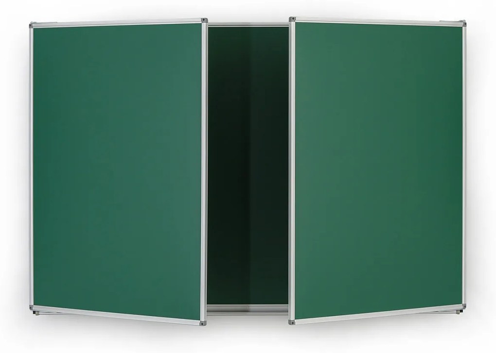 Tablica kredowa ceramiczna zielona składana, magnetyczna, 2400 x 900 mm