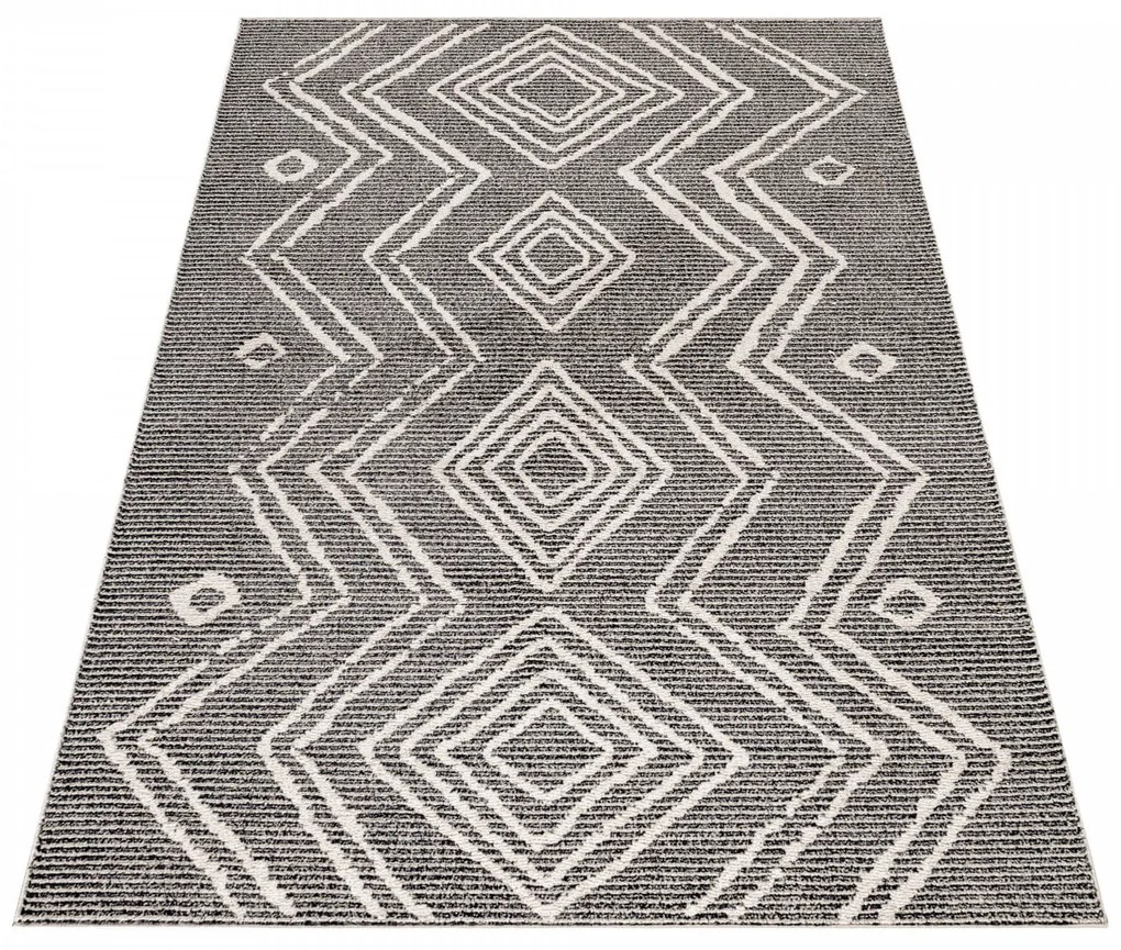 Dywan poliestrowy Berber antracyt 140 cm x 200 cm