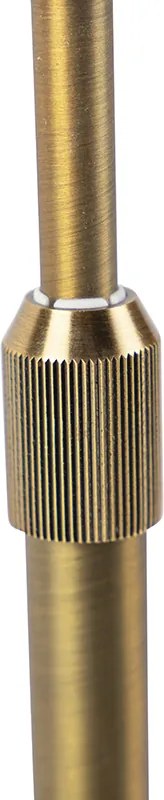 Lampa stołowa brązowa z abażurem lnianym białym 35cm - Parte