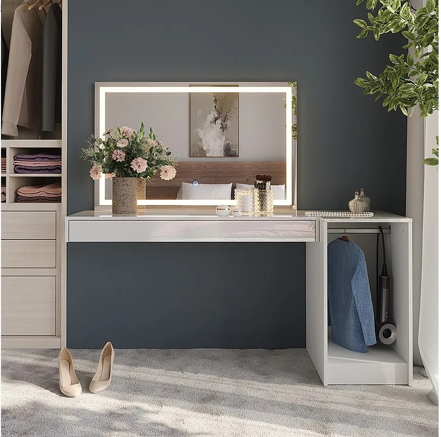 Stół toaletowy biały 120x40.1x12 sherry