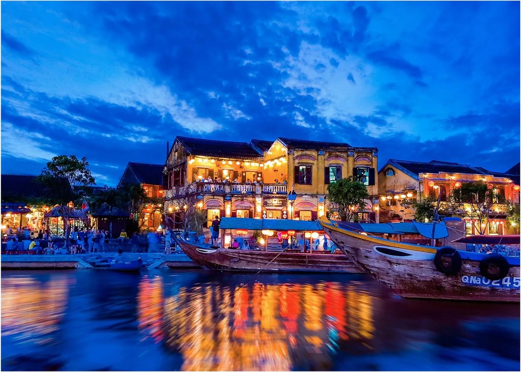 Obraz nocnego miasta Hoi An w Wietnamie (70x50 cm)