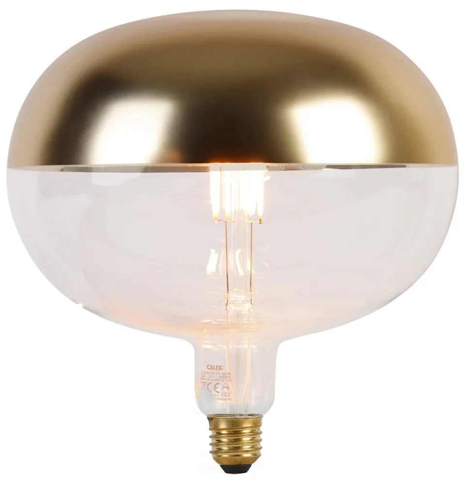 Żarówka LED E27 z możliwością ściemniania, lustrzana, złota, 6W, 360lm, 1800K