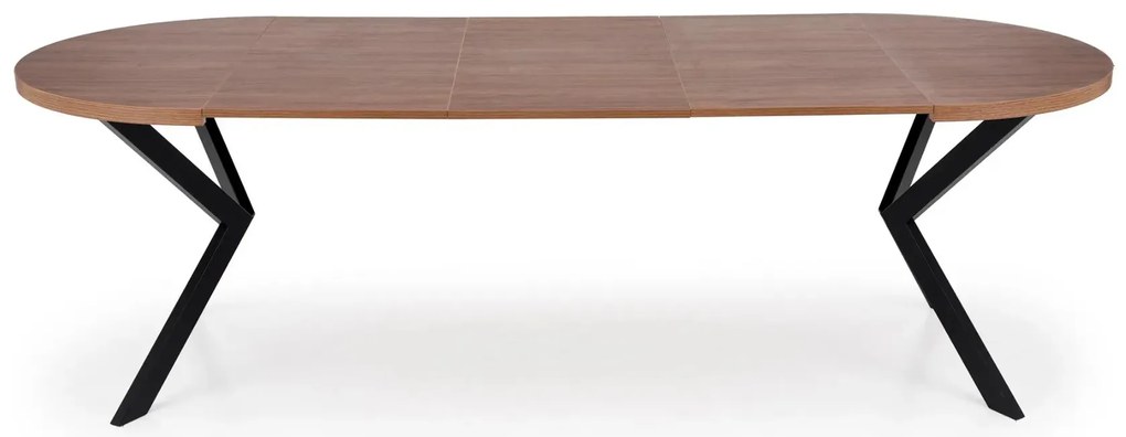 Stół okrągły rozkładany PERONI 100(250)x100 orzech/czarny HALMAR