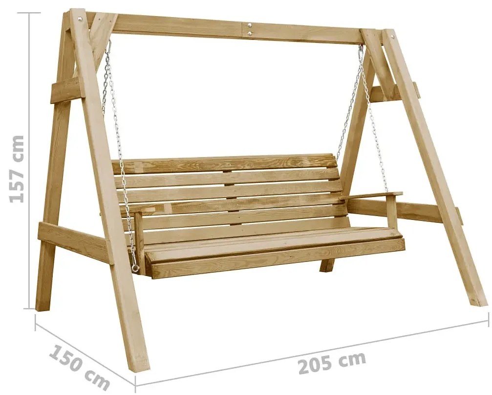 Huśtawka Ogrodowa Naturalne Drewno Z6-E68