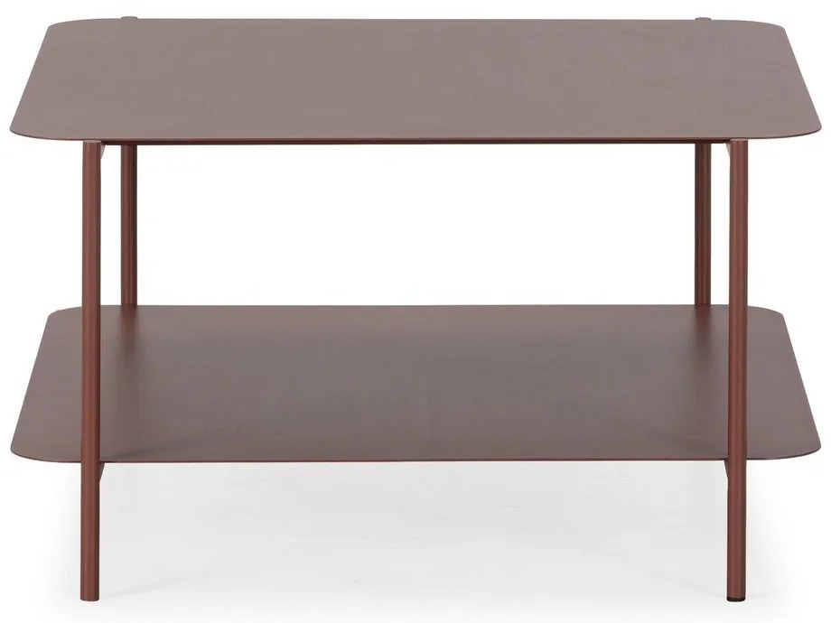 Metalowy stolik w kolorze terakoty 70x73 cm Beatrix – MOME