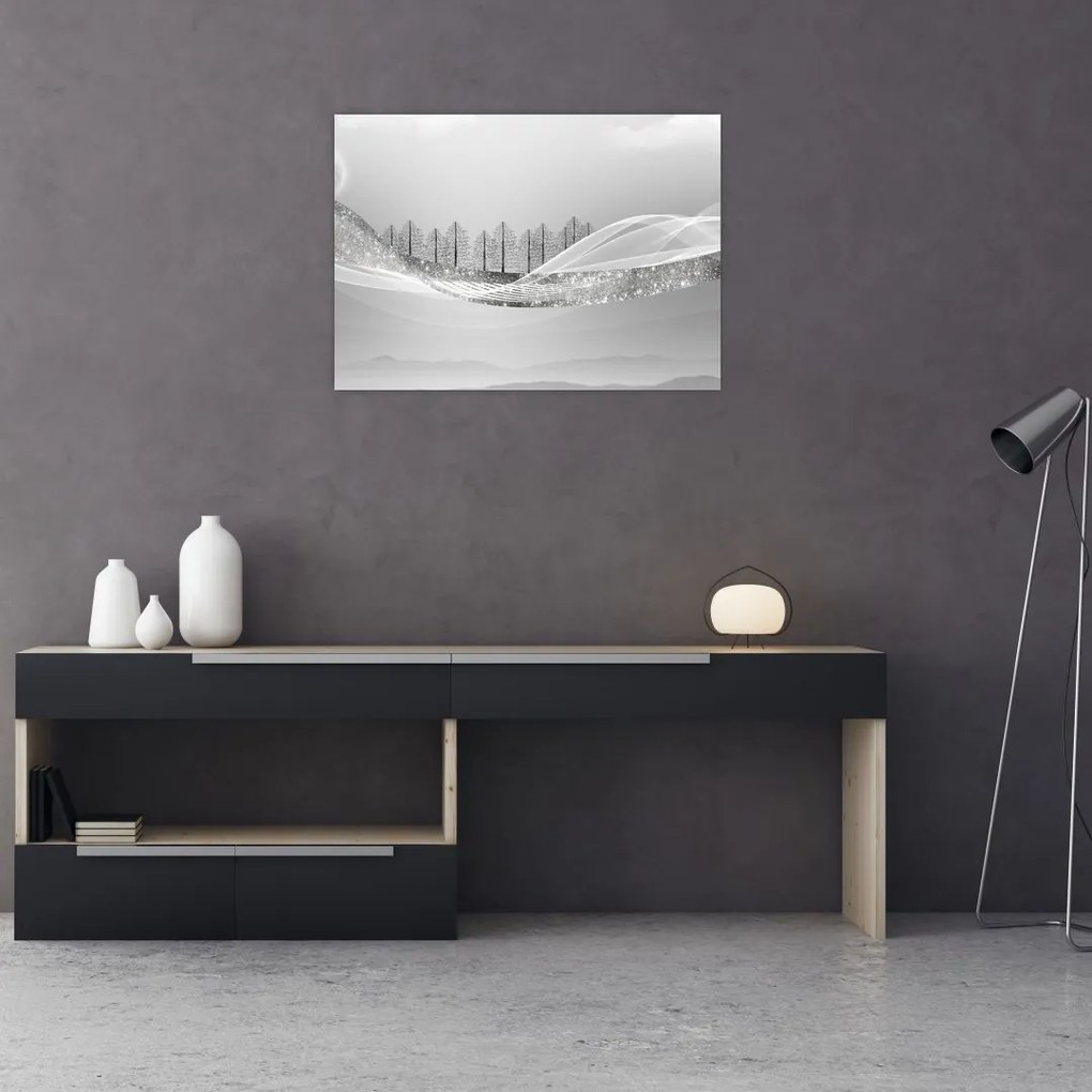 Obraz - Srebrny krajobraz (70x50 cm)