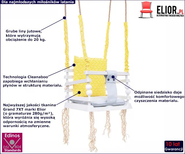 Żółta huśtawka dla dziecka 3w1 K1-M33