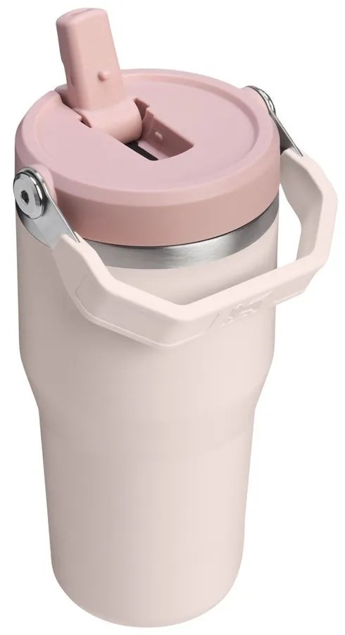 Jasnoróżowy termos ze stali nierdzewnej 600 ml IceFlow™ Flip Straw 2.0 Tumbler Rose Quartz – Stanley