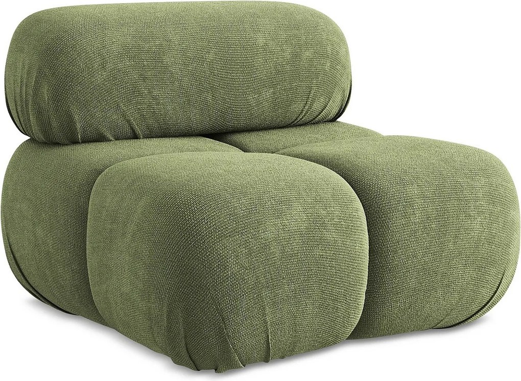 Fotel - z tkaniny szenilowej - zielony - LOKUA