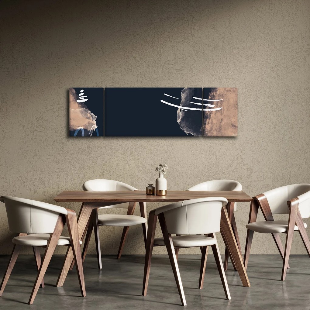Obraz - Ciemnoniebieska abstrakcja (170x50 cm)
