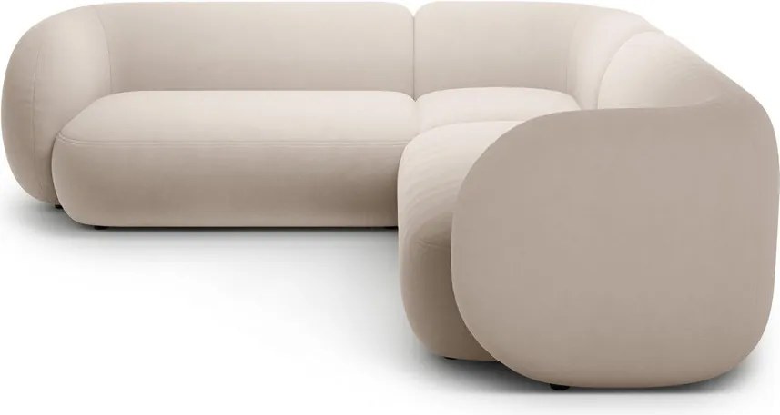 Beżowy aksamitny narożnik Kate – Micadoni