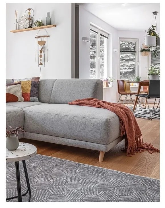 Jasnoszary rozkładany/ze schowkiem narożnik (prawostronny/w kształcie litery L) Classy Sophie – Miuform